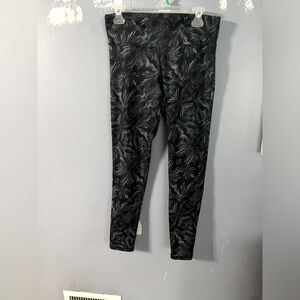 Champion C9 Size Large Black Print Pull on Leggings Preowned